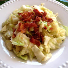 Fried Cabbage and Bacon With Onion