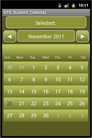 UTDallas Student Calendar