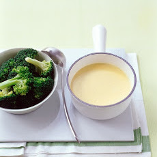 Steamed Broccoli with Cheddar Sauce