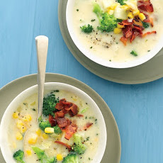 Broccoli Chowder with Corn and Bacon