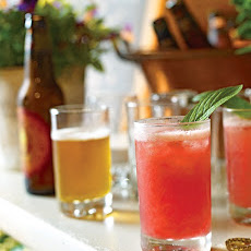 Raspberry Cocktail with Rhubarb Wine and Maple Vodka
