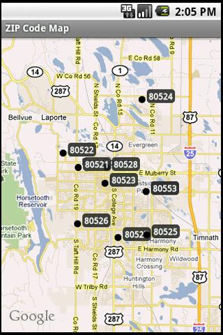 Results are then displayed on a map by selecting the cross icon on the ZIP code...