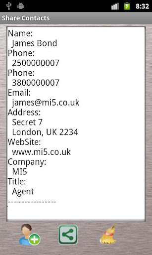 Share Contacts via SMS