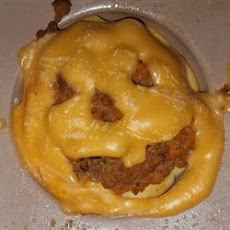 Halloween Jack-o'-Lantern Beef Pies