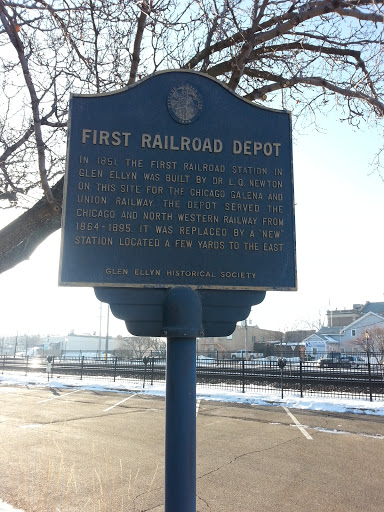 First Railroad Depot Historical Marker