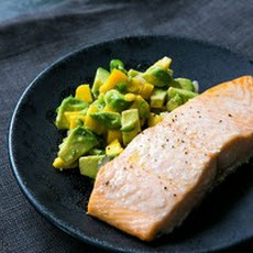 Baked Salmon with Avocado Mango Salsa