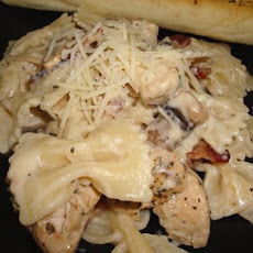 Chicken and Bowtie Pasta with Asiago Cream Sauce