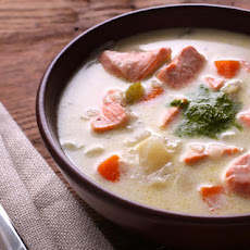 Salmon Chowder with Cilantro Pesto Recipe