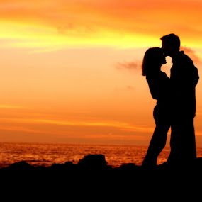 beautiful sunset silhouette by Scott Nelson - Wedding Engagement ( beautiful sunset silhouette )