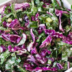 Red Russian Kale and Red Cabbage Slaw