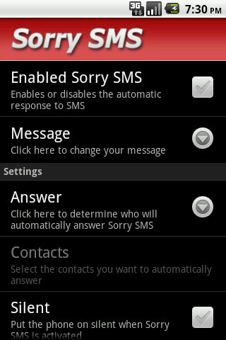 Sorry SMS