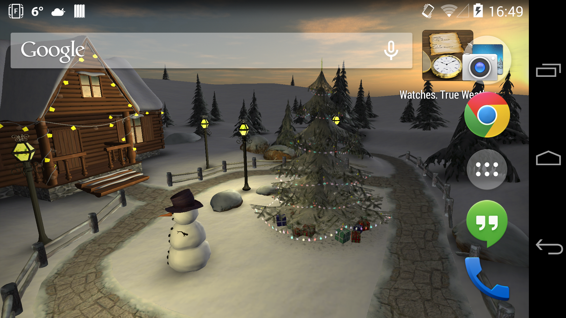 Android application Winter 3D, True Weather screenshort