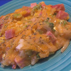 Ham Hash Browns and Broccoli Casserole