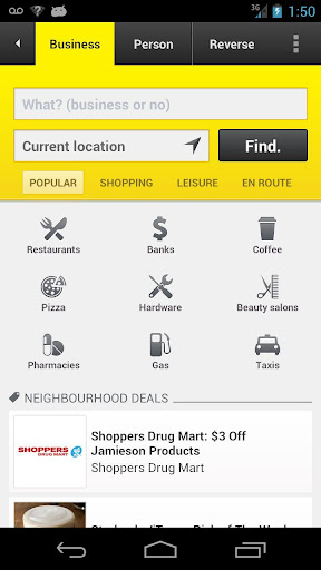 yellow-pages-canada for android screenshot