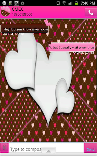 GO SMS - Hearts Of Beauty 3