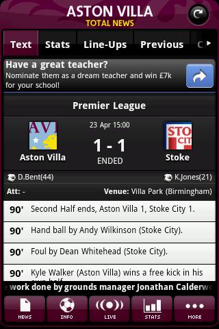 100-unofficial-aston-villa for android screenshot