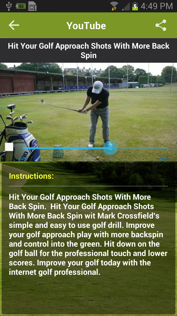 Android application Golf AskGolfGuru screenshort