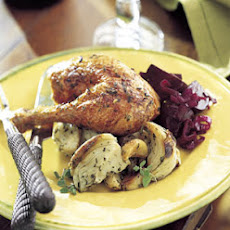 Roast Chicken Stuffed with Fennel and Garlic