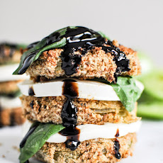 Oven Fried Green Tomato Caprese Stacks
