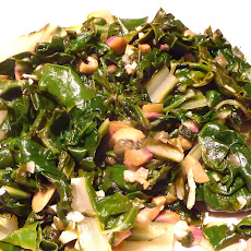 Lemony Swiss Chard with Fried Olives, Capers and Garlic