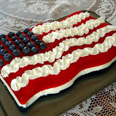 Red, White, and  Blue Jello Flag