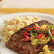 Lamb Steaks with Four Peppers and Nutty Couscous