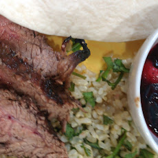 Raspberry Chipotle Flank Steak with Green Rice