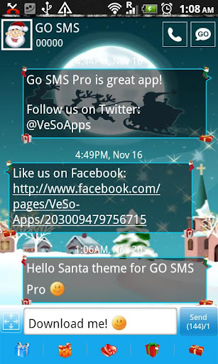 【免費個人化App】GO SMS Pro Hello Santa theme-APP點子