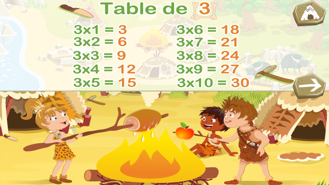 Android application Tables de multiplication screenshort