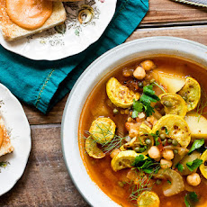 Bouillabaisse With Roasted Yellow Squash & Chickpeas