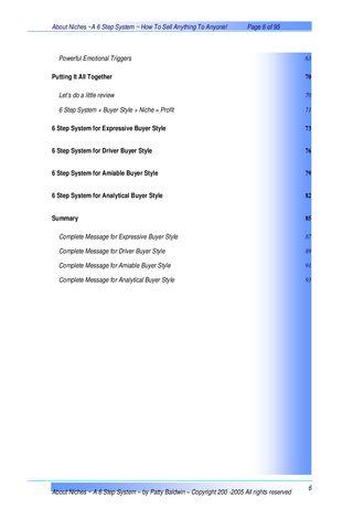 About Niches 6 Step System Pv