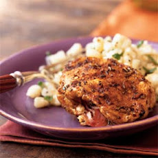 Grilled Plum and Prosciutto-Stuffed Pork Chops