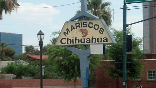 Historical Mariscos Chihuahua Sign