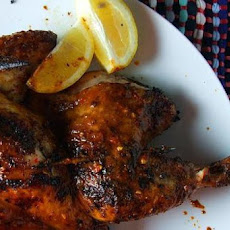 Barbecued Chicken Thighs with Brown Sugar-Hickory Sauce