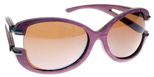 gafas lilas de madera
