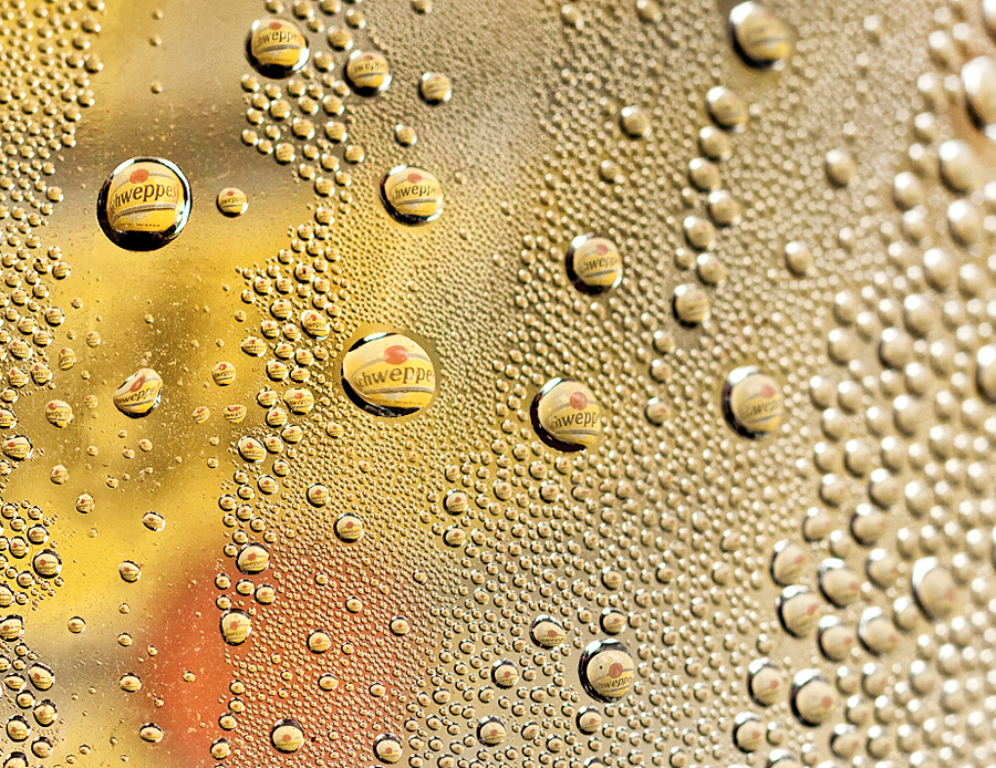Schweppes by Marianna Armata - Artistic Objects Other Objects ( water, logo, macro, reflection, pattern, droplet, drop, shweppes, marianna armata, repetition )