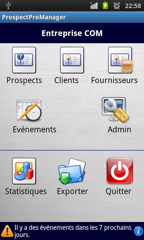 Android application Prospects Manager screenshort
