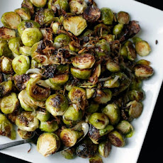 Roasted Brussels Sprouts and Shallots with Balsamic Vinegar