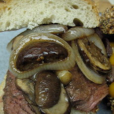 French Onion Sliced Steak Croissant Sandwich