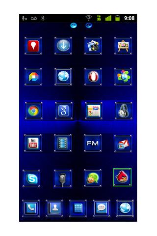 Go Launcher Blue Steel Theme