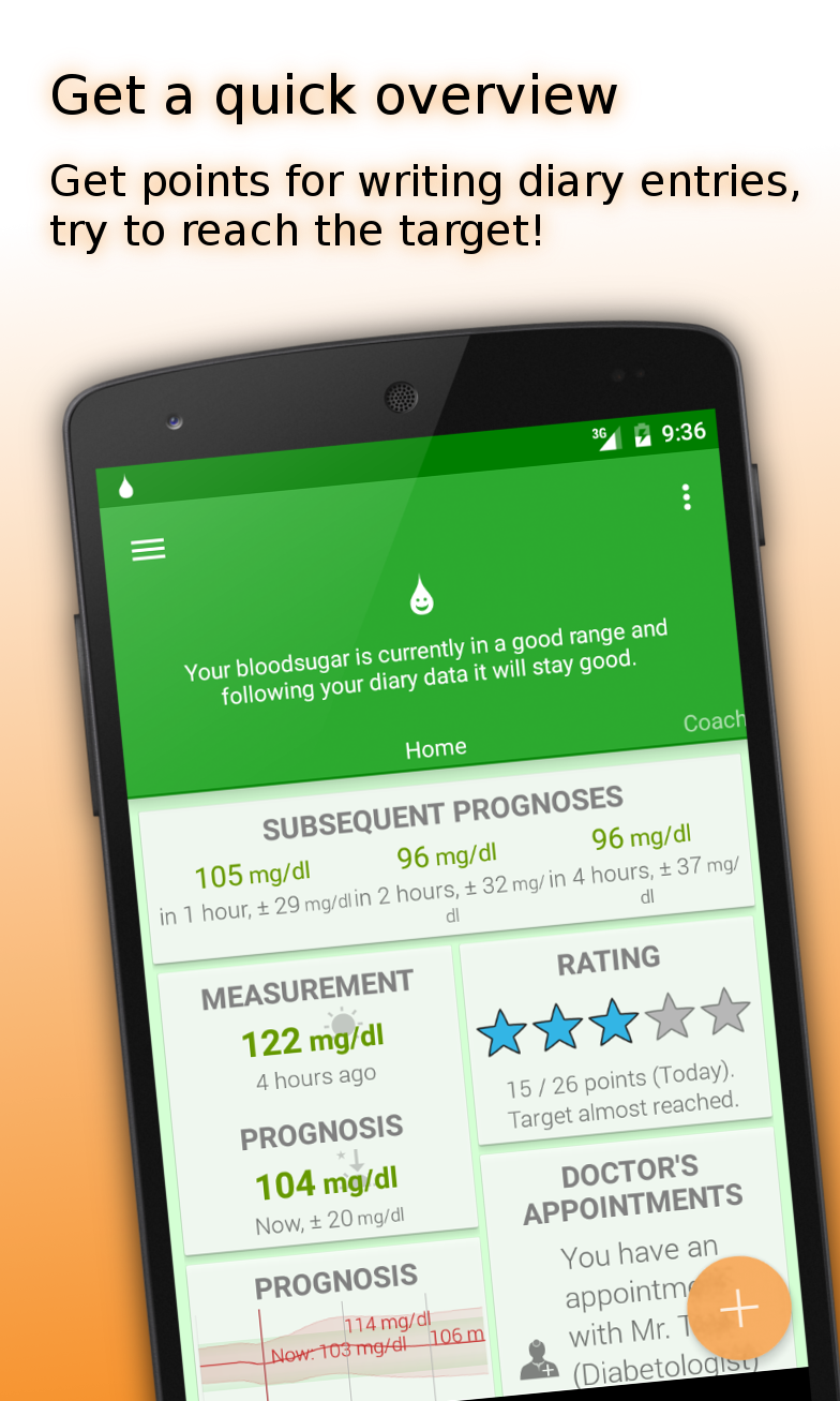 Android application Diabetes Coach (pro) screenshort