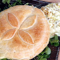 Pastry-Wrapped Baked Brie with Truffled Crabmeat Filling