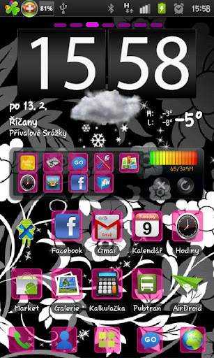 Glass Pink go launcher theme