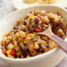 Sesame-Eggplant Salad with Bell Peppers and Jicama