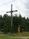 JPII Cross and Wooden Statue