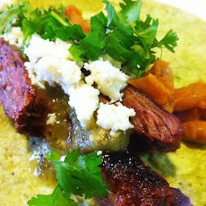 Skirt Steak Tacos with Tomatillo Salsa