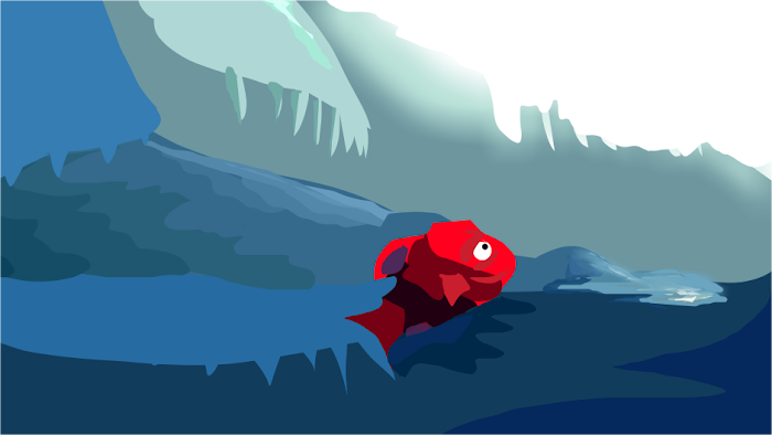 Red Fish Contemplates The Meaning of Life