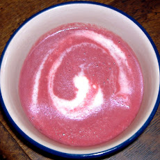 Summer Beet Soup with Cucumber Thyme Cream