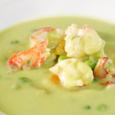 Minted English Pea Soup with Lobster and Orange