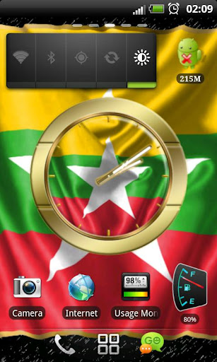 Myanmar flag clocks